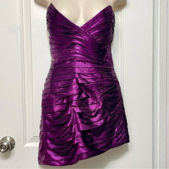 New Retrofete Nala sweetheart-neck minidress in Purple Size M - Picture 9 of 15